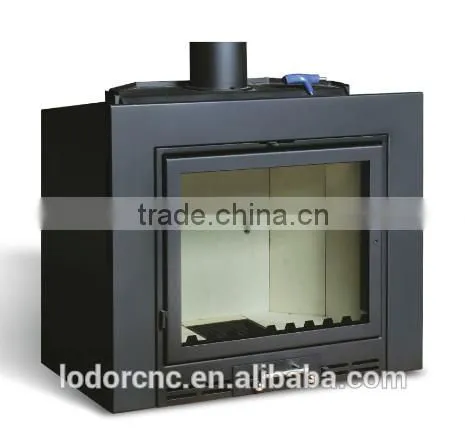YN-020 distressed wood fireplace / cast iron fireplace front