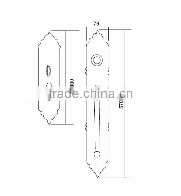 External Pull handle Main Door Lock Entry Set American Profile Cylinder Lock