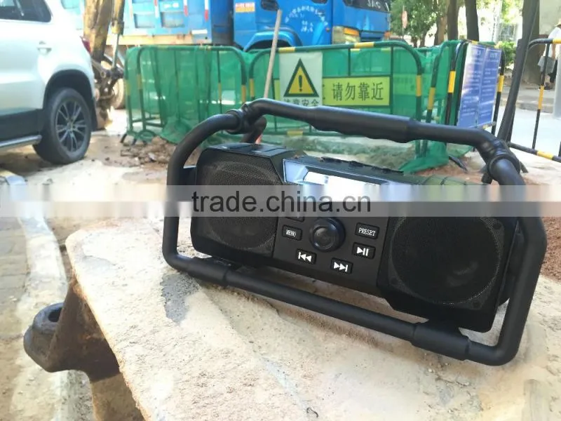 Waterproof and Quakeproof and Drop resistance Jobsite Radio with BT/FM/DAB