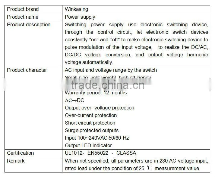 12V 15A CCTV Switching dc switching power supply