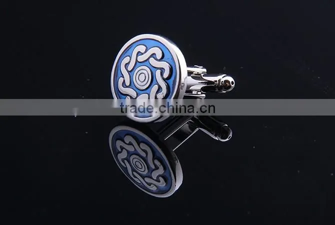 Beautiful Pattern Cufflink,Blue Enamel Cufflink