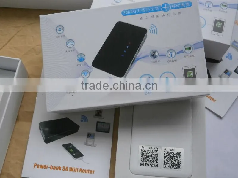 3G router with wifi media player and power bank 5200mA
