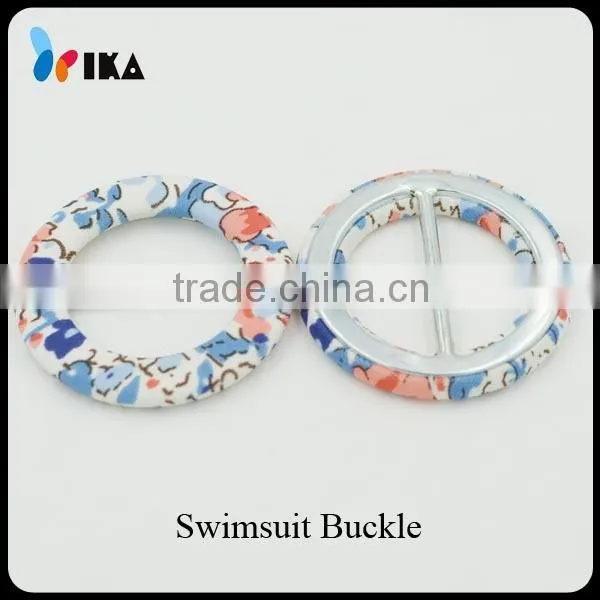 fancy fabric covered metal swimsuit buckle for sexy girl