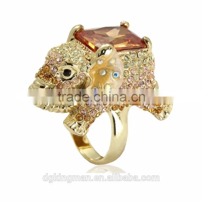 Lovely animal jewelry design Kingman elephant crystal rings