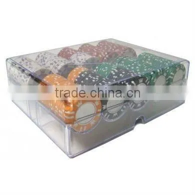 200pc Coin Inlay Poker Chip Set with Acrylic Case