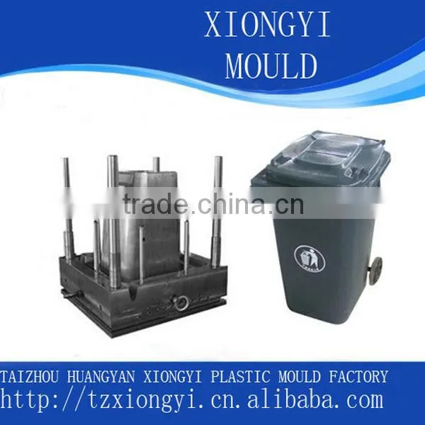 custom EU standard four wheeled plastic trash bin mould manufacturer