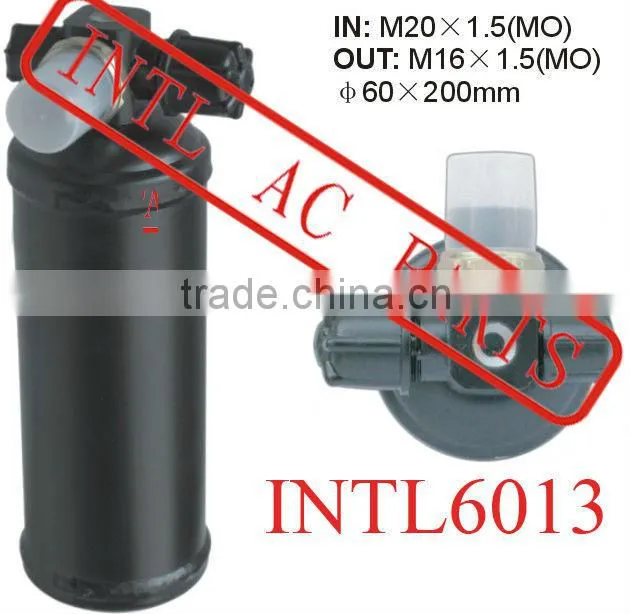 Air conditioning ac Receiver Drier a/c receiver Dryer / Accumulator IN: M20x1.5 OUT: M16x1.5 (MO) 60x200mm Filter Drier & switch