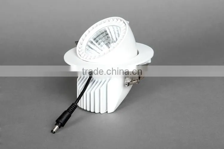 Recessed adjustable 10W LED trunk downlight for commercial lighting
