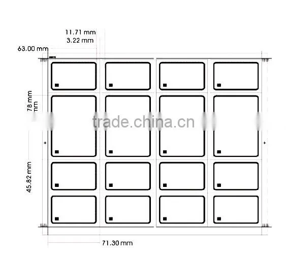 HF13.56MHZ RFID Inlay Dry Stickers Label Inlay Antenna Material Etching Aluminium Foil
