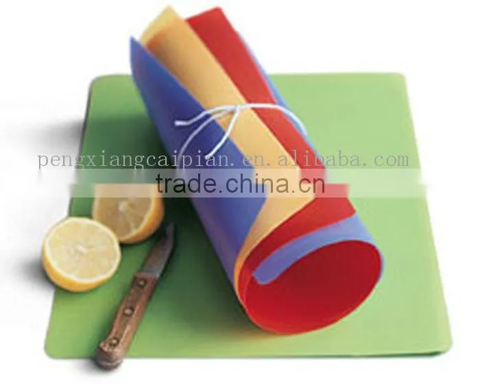 plastic thin folding chopping board/flexible cutting board