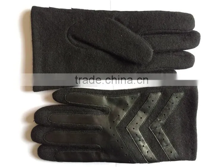 Mens suede leather gloves with cashmere lined For Workout