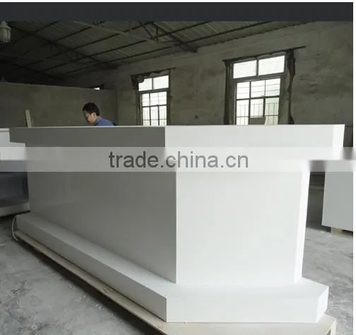 Good quality solid surface reception desk,L shape reception desk,white reception desk,solid surface countertop