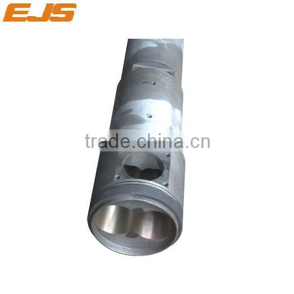 double hole cylinder bimetallic screw and barrel for plastic extruder