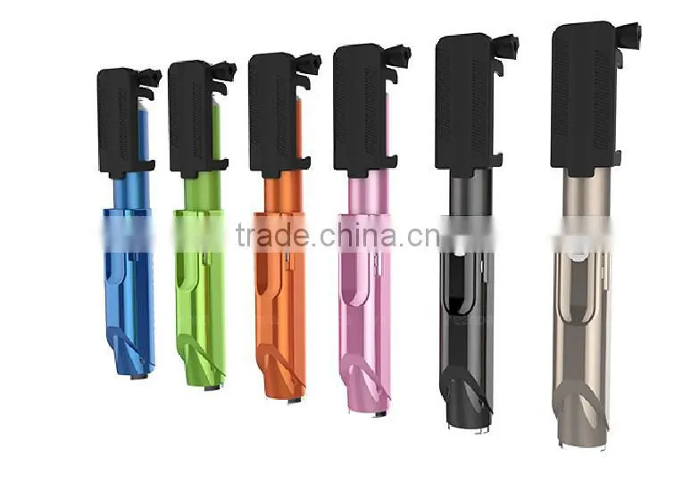 2016 colorful walking selfie stick with bluetooth shutter button colorful walking selfie stick