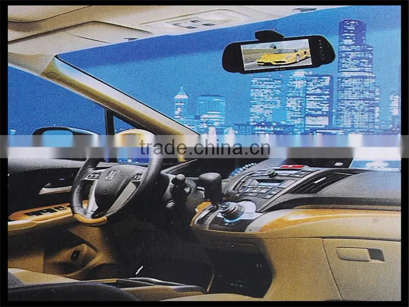 7 inch tft lcd rearview car mirror monitor with 2 video inputs