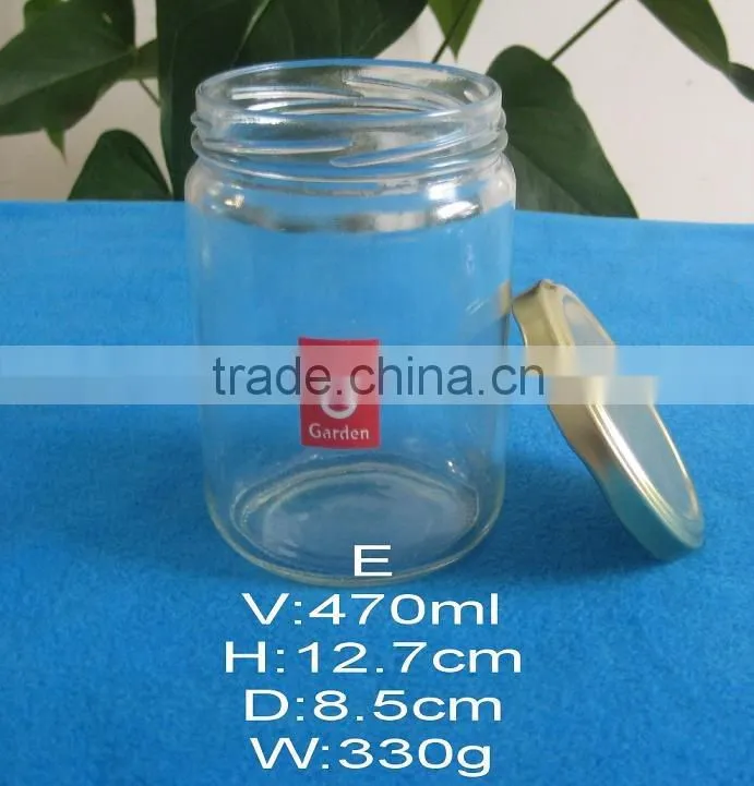 clear custom made glass juice container