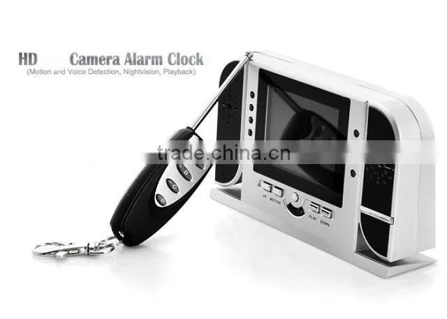1280x720 (30fps) HD Camera Alarm Clock with Motion/Voice Detection Clock Camera