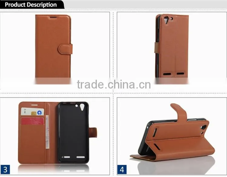 for lenovo k5 leather case, Litchi Design Credit Card Wallet Stand Flip leather case for Lenovo Vibe K5 mobile phone cover