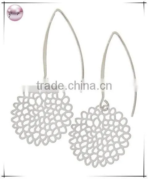 Gold Tone Thin Metal Dangle Earring Set