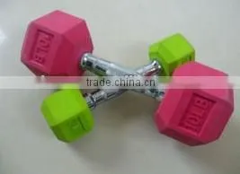 Colorful Rubber Hex Dumbbells