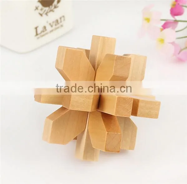 Chinese Traditional Wooden Educational Kongming Lock Burr Puzzle Toy