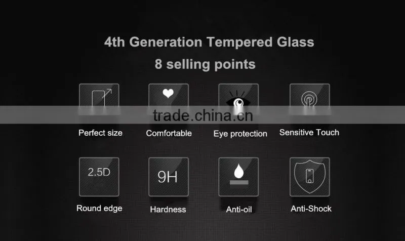 9H hardness 2.5D round edge anti-radiation tempered glass screen protector for iphone6&iphone6 plus