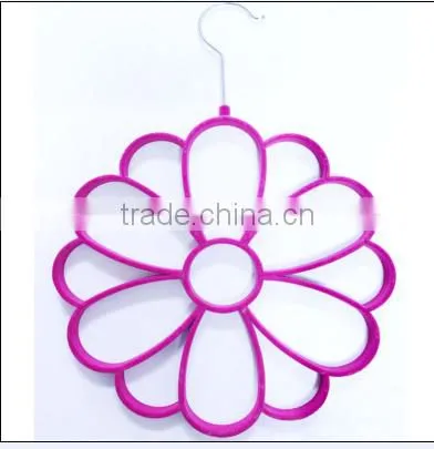 Cheap wholesale velvet tie hanger, multifunctional flocked scarves hanger