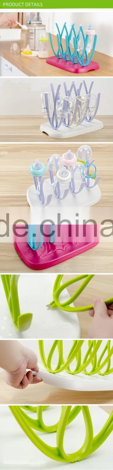 Wholesale 2015 BPA Free Plastic Folding Baby Bottle Drying Rack