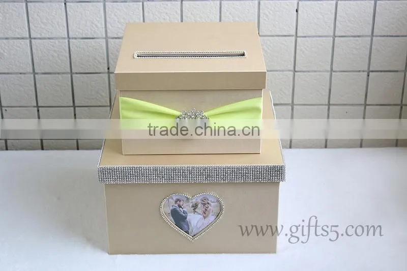 Elegant wedding gift card box in handmade