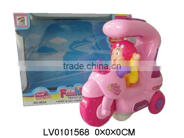 pink electric girl toy motorcycle track