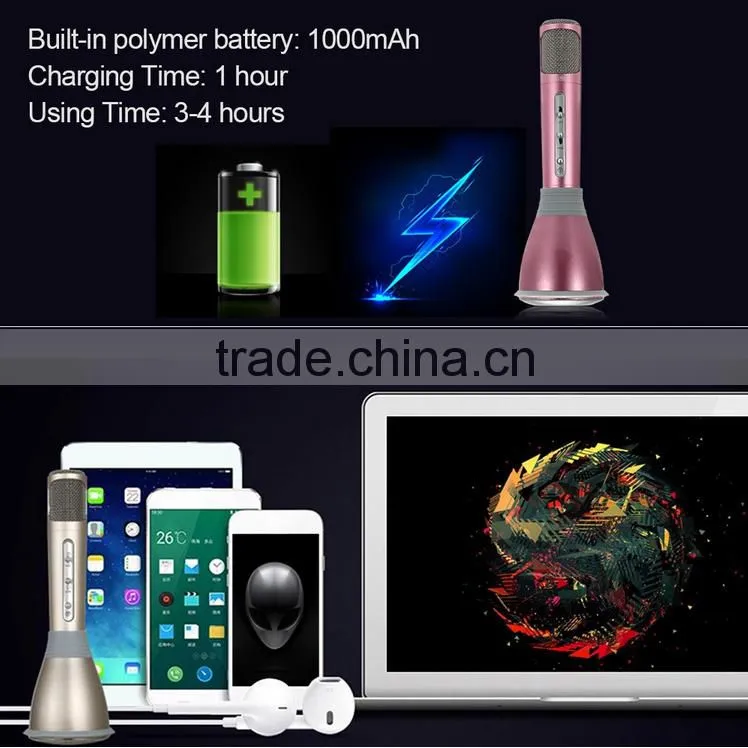 Bluetooth speaker Portable Wireless Karaoke Microphone Handheld Condenser Microphone with Speaker