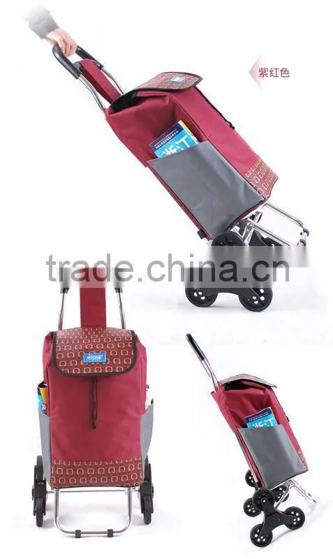 Promotional fold up shopping cart with 3 wheels