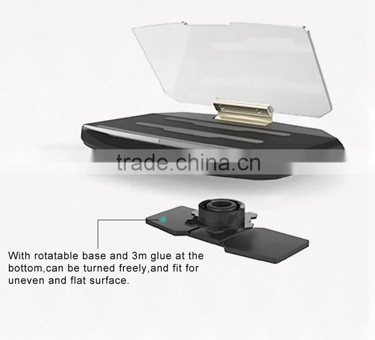 HUD smart phone cradles head up display safe drive for GPS navigation reflect to the mirror