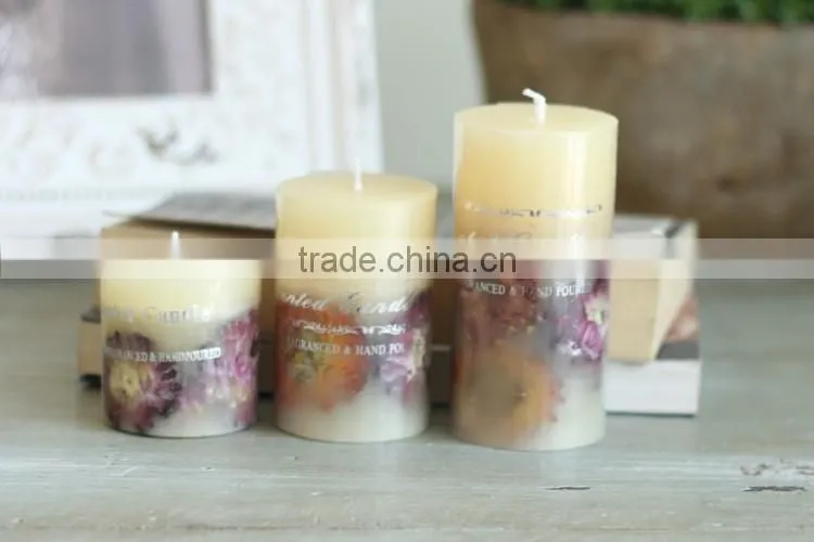 OEM gift scented white pillar candle