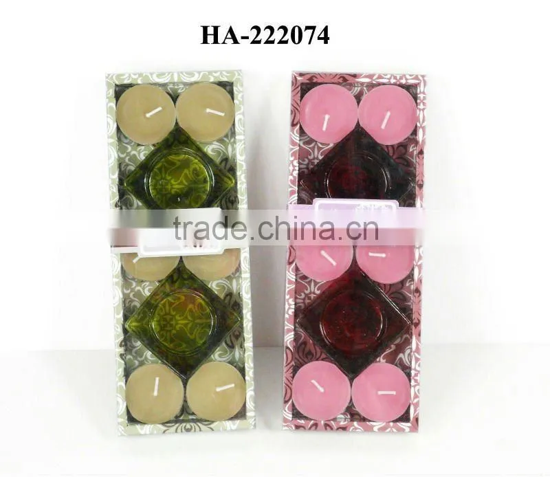 tea light decorative candles with candle holder gift set