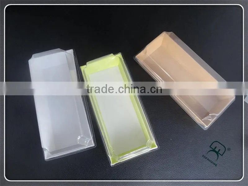 Simple design disposable kraft paper & plastic box for cupcake