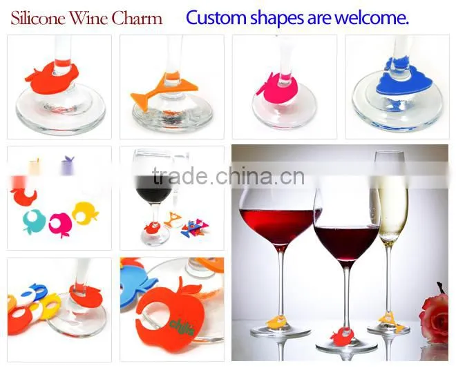 custom unique wine charms silicone drink accessories