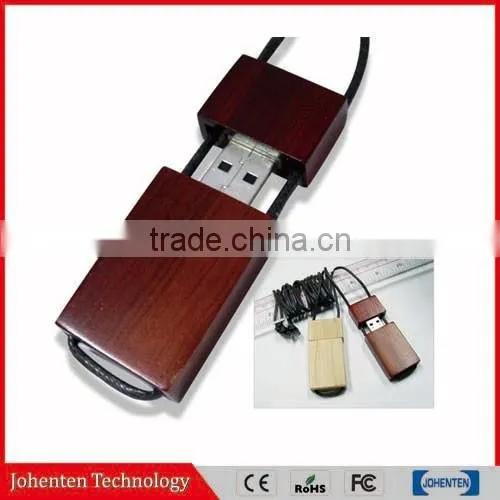 Customized logo engraved wood usb flash drive