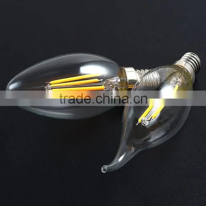 35*119mm Dimmable 4W/2W Clear Glass Led Bulb Filament With E12/E14 Base