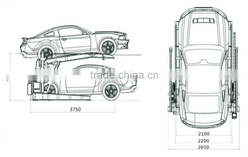 carport type 2 floor car parking lift