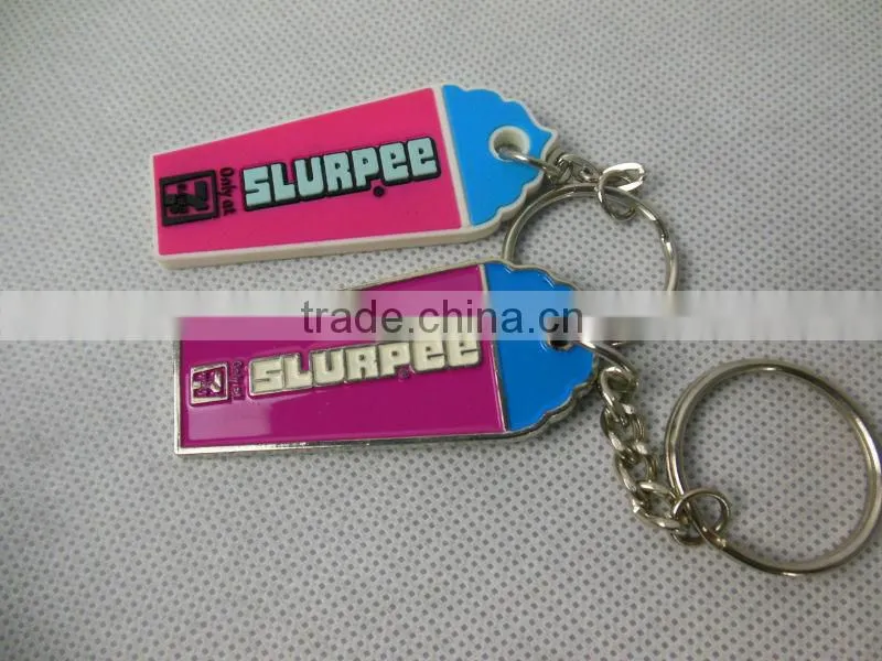 Promotional metal/plastic customized key chain/ keyring