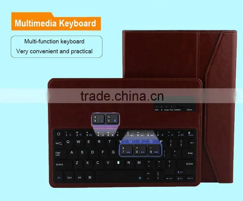 PU Leather case with wireless keyboard for tablet pc iPad air-IP205F