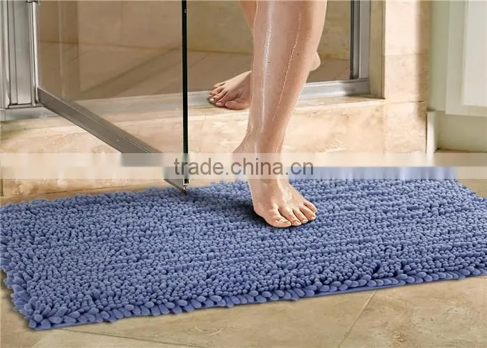 tpr back chenille non slip bathroom floor mat