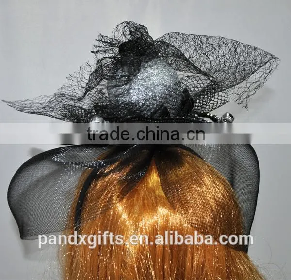 Glitter skull lace net headband