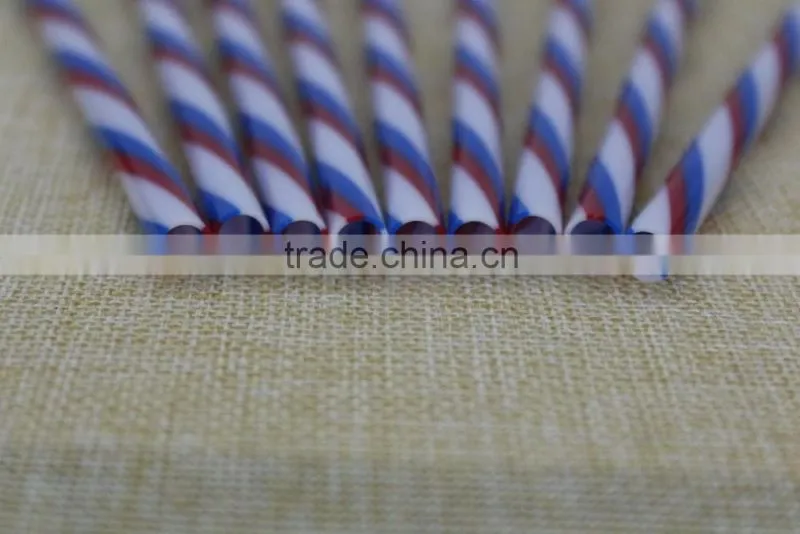 striped drinking straw with ring