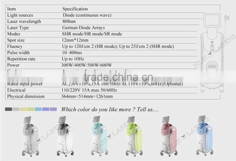 Germany laser bar technology hair removal machine 808 diode laser