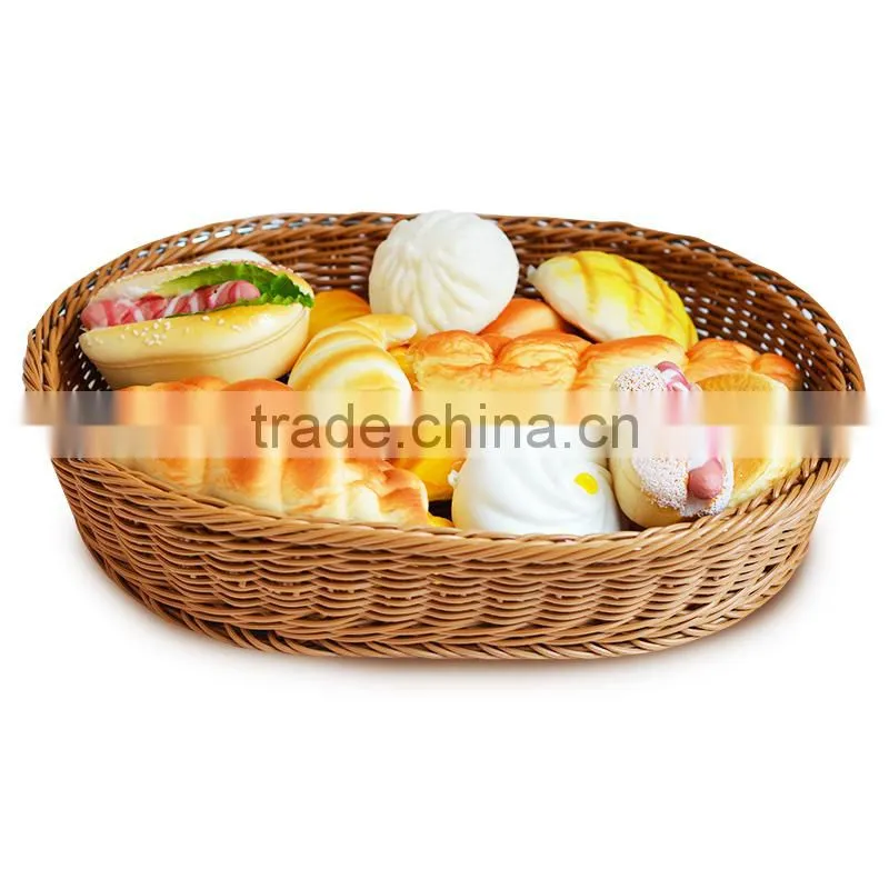 Factory price empty picnic basket small rattan woven for fruit or bread