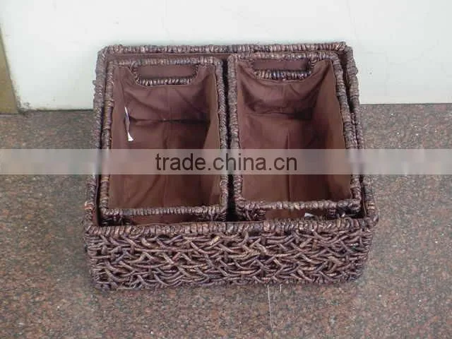 jiayu Small durable handicraft natural seagrass sundries basket with handle