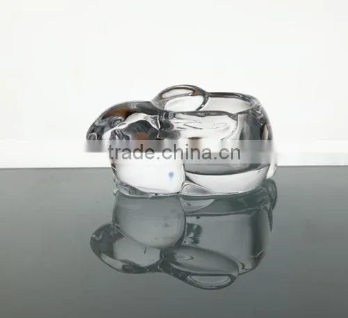 Hand made mexico crystal cut glass candle holder