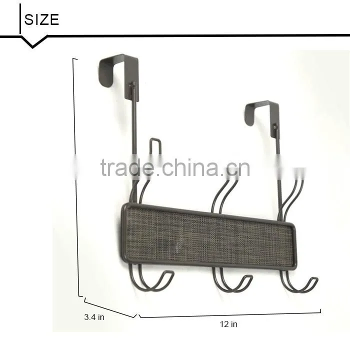 New Metal Wall Rack, 3 Hooks, Bronze